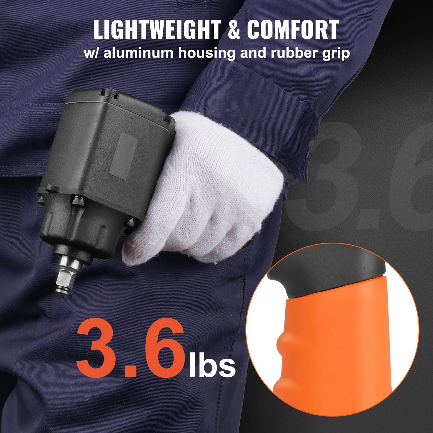 SucceBuy  Air Impact Wrench  3/8 Inch Square Drive 690ft lbs Pneumatic Impact Gun Tire Removal Tool Auto Repairs and Maintenance
