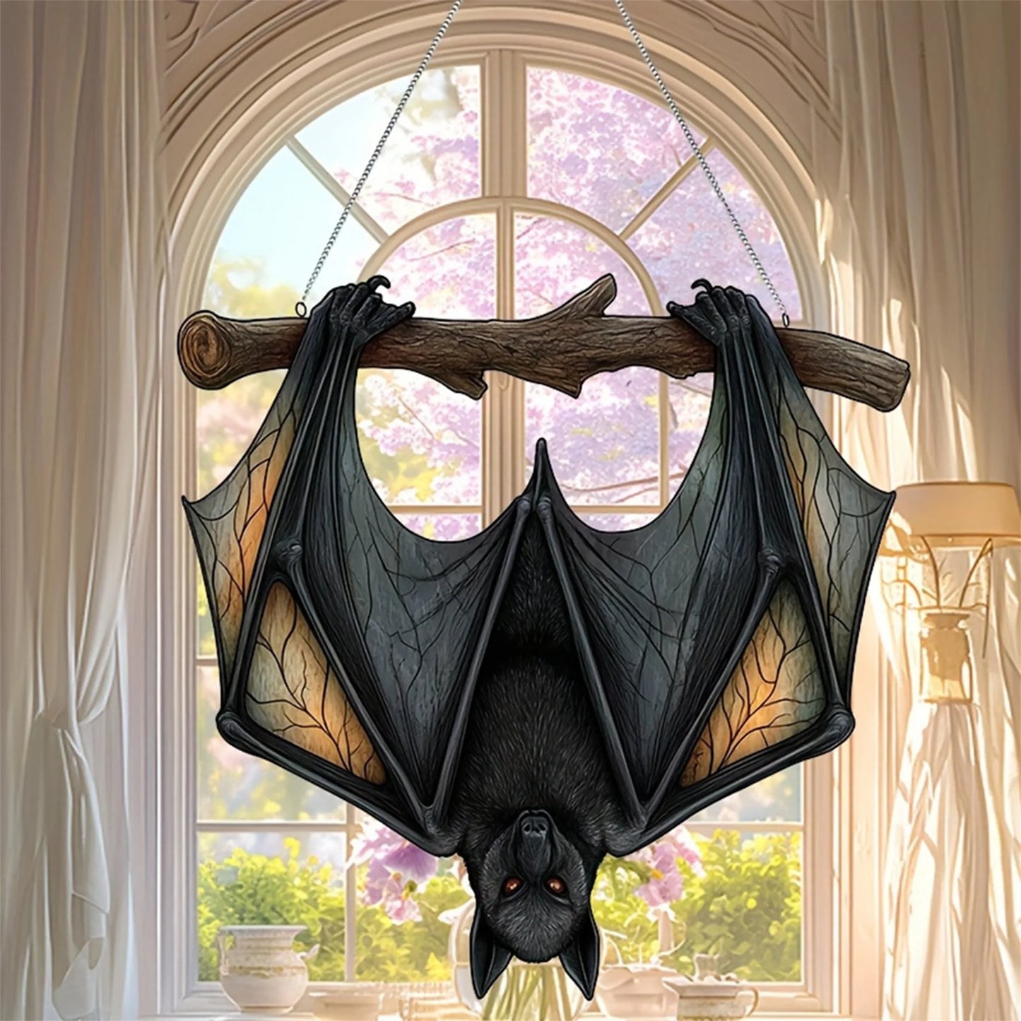 Halloween Spiderweb Acrylic Window Hangings Spiderweb Suncatcher Spooky Halloween Ornaments for Home Kitchen Party Decorations