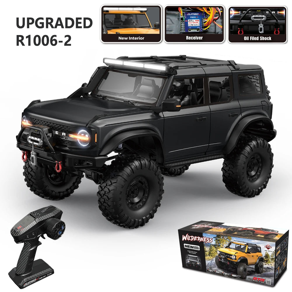 1/10 RC Crawler Upgrade HB Rc Model 4WD RTR with LED 2.4G Electric Remote Control Rock Off-road Vehicle for Adults US Shipping