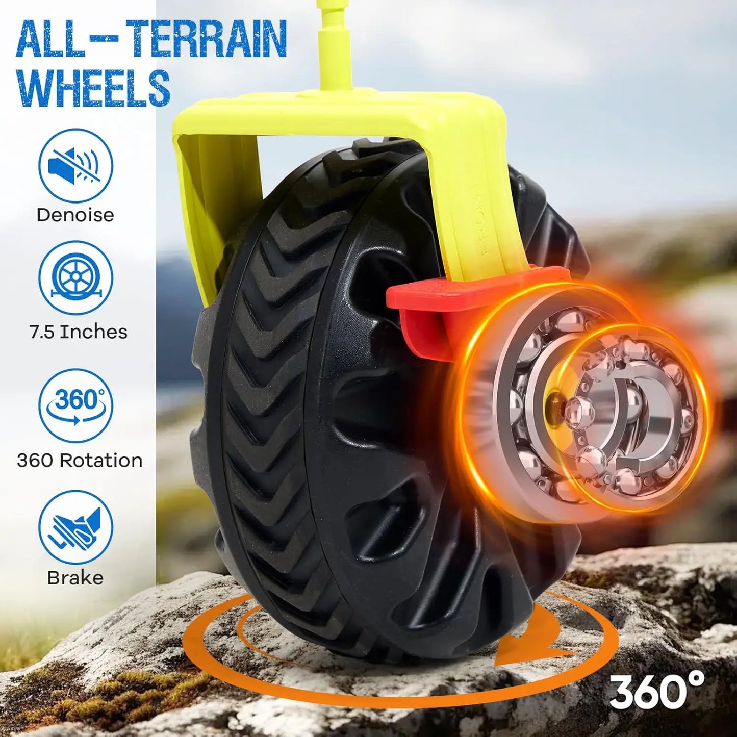 400L Collapsible Double Decker Beach Wagon with Brakes Folding Beach Cart with 54" Extra Long Decker 450LBS Heavy Duty Wagon Cha