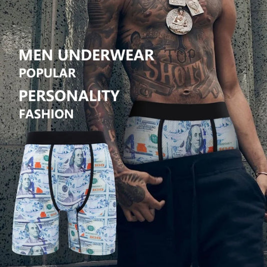 5Pcs Fashion Print Men Underwear Boxer Cueca Man Panties Lingerie Men Underpants Boxershorts Trunks Plus Size XL-5XL Men's Boxer