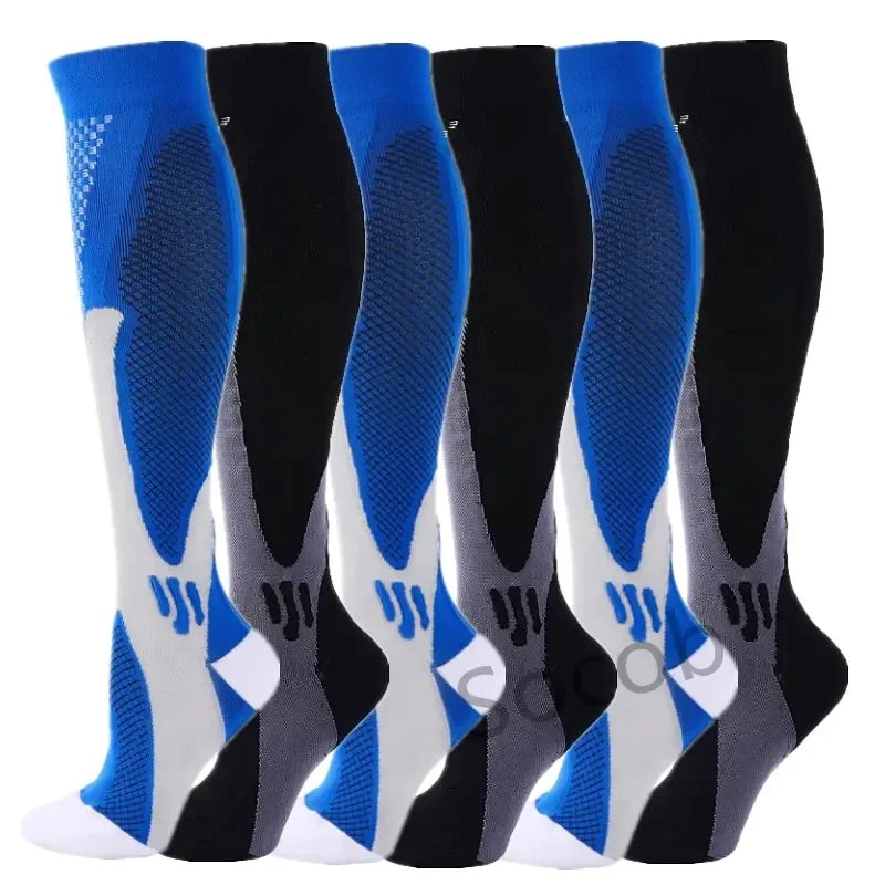 3/6/7Calf Compression Socks Men Medical Varicose Veins Diabetes Edema Sports Socks Running Football Basketball Riding Knee Socks