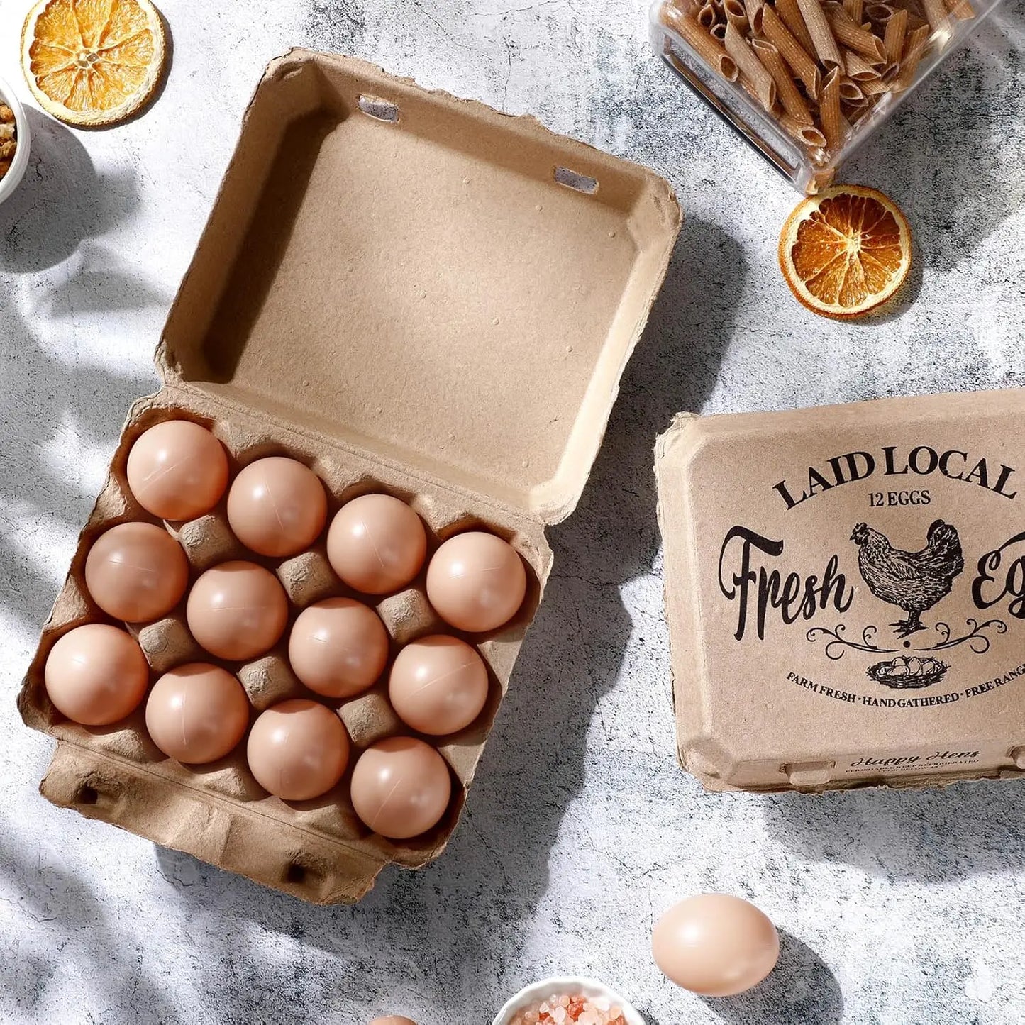100 Pack Egg Carton Bulk 12 Chicken Duck Egg Carton Vintage Printed Farm Fresh Crate with 3 x 4 Holds Recycled Paper