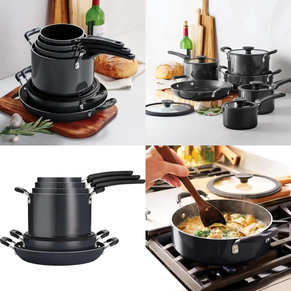 Tramontina Gray 11 Piece Aluminum Nonstick Pots And Pans Set