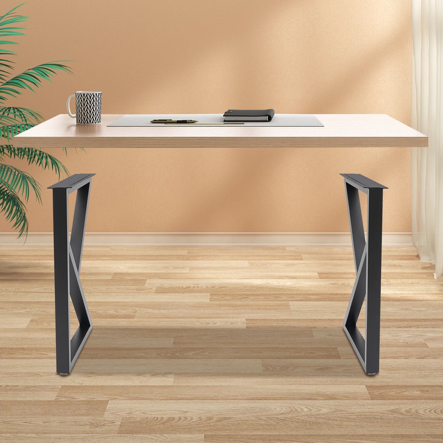 Sturdy Foldable Hairpin Table Legs with High Weight Capacity, Adjustable Feet for Floor Balance, Industrial Style for Furniture