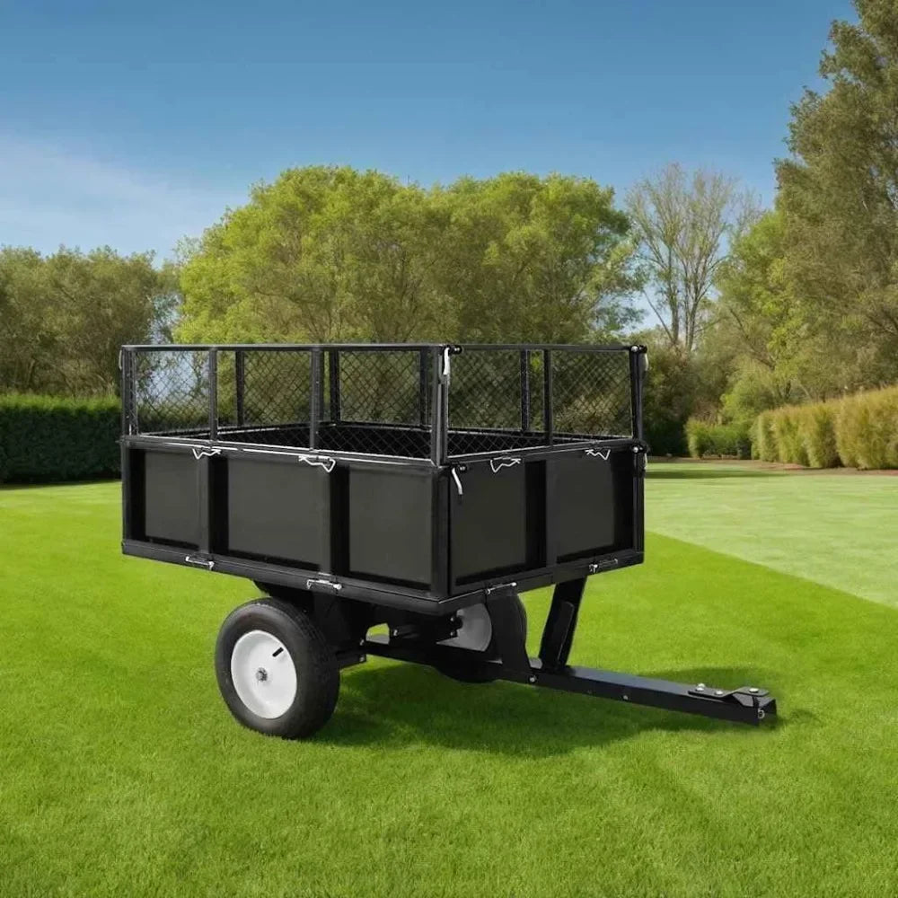 Tipping Trailer for Lawn Mower 661.4 lb Load Capacity, 48KG Durable Design for Garden and Yard Work Efficiency