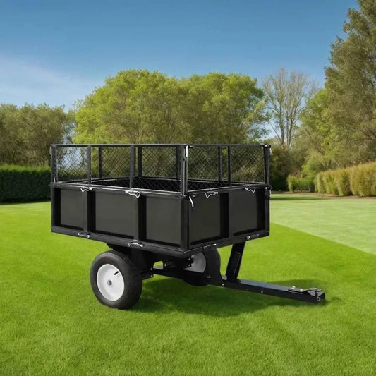 Tipping Trailer for Lawn Mower 661.4 lb Load Capacity, 48KG Durable Design for Garden and Yard Work Efficiency