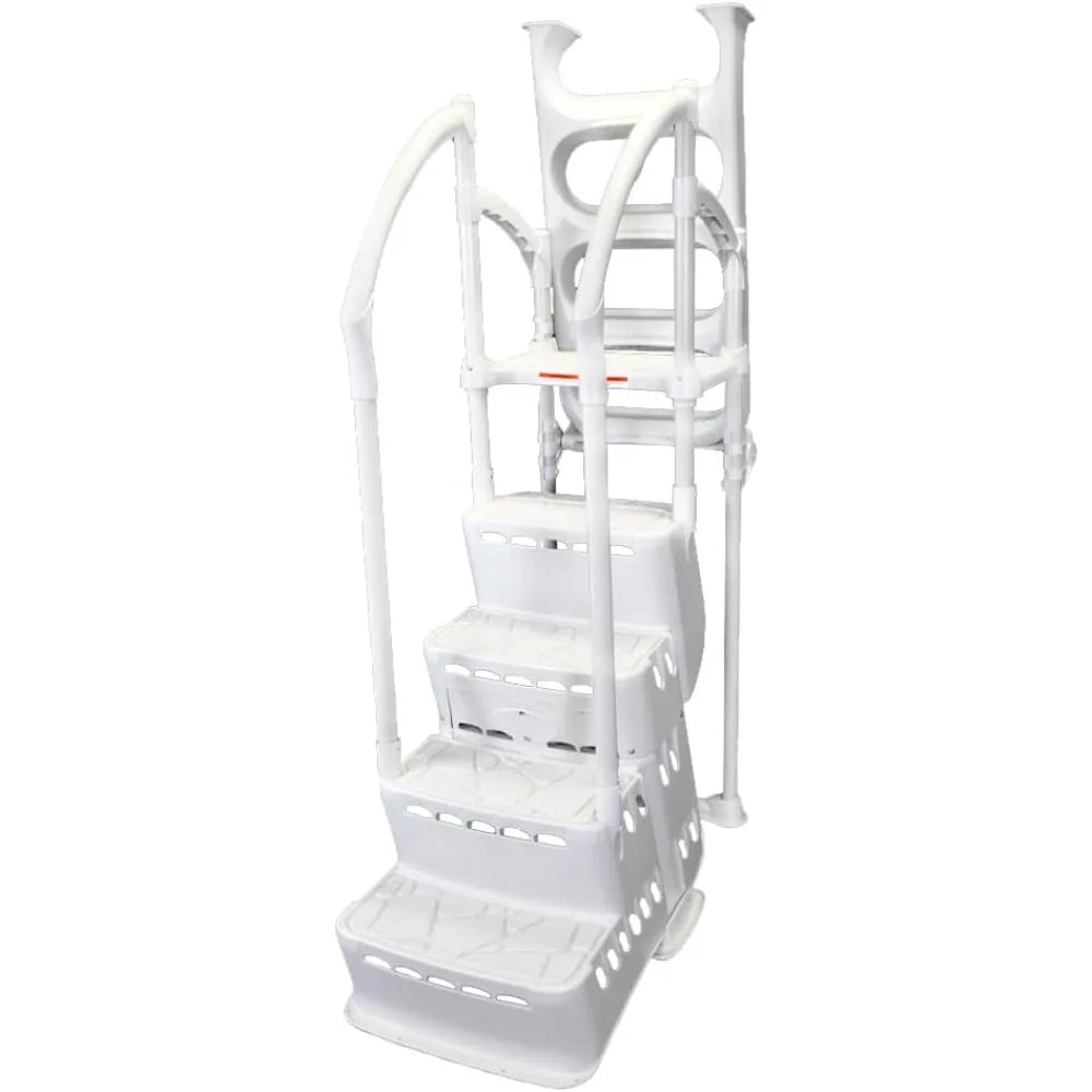 Above Ground Pool Step & Ladder System | Suitable for Swimming Pools Without A Deck | Steps Measure 42" H x 25" W x 36" D | Ladd