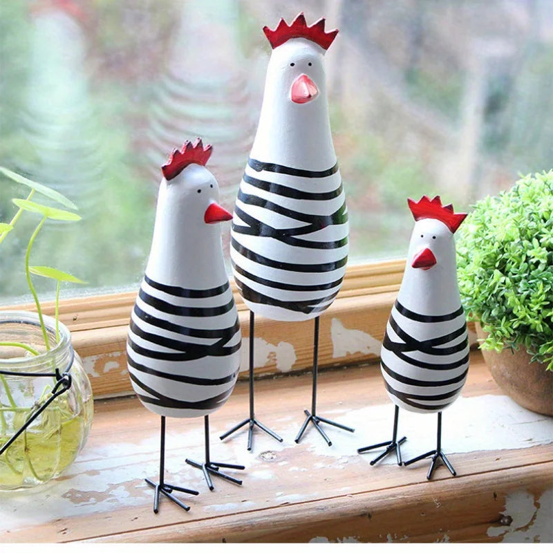 3 件装 Wooden Ornaments Wooden Crafts Carved Wooden Ornaments Chicken Family 3 件 Desktop Ornaments Indoor Decoration