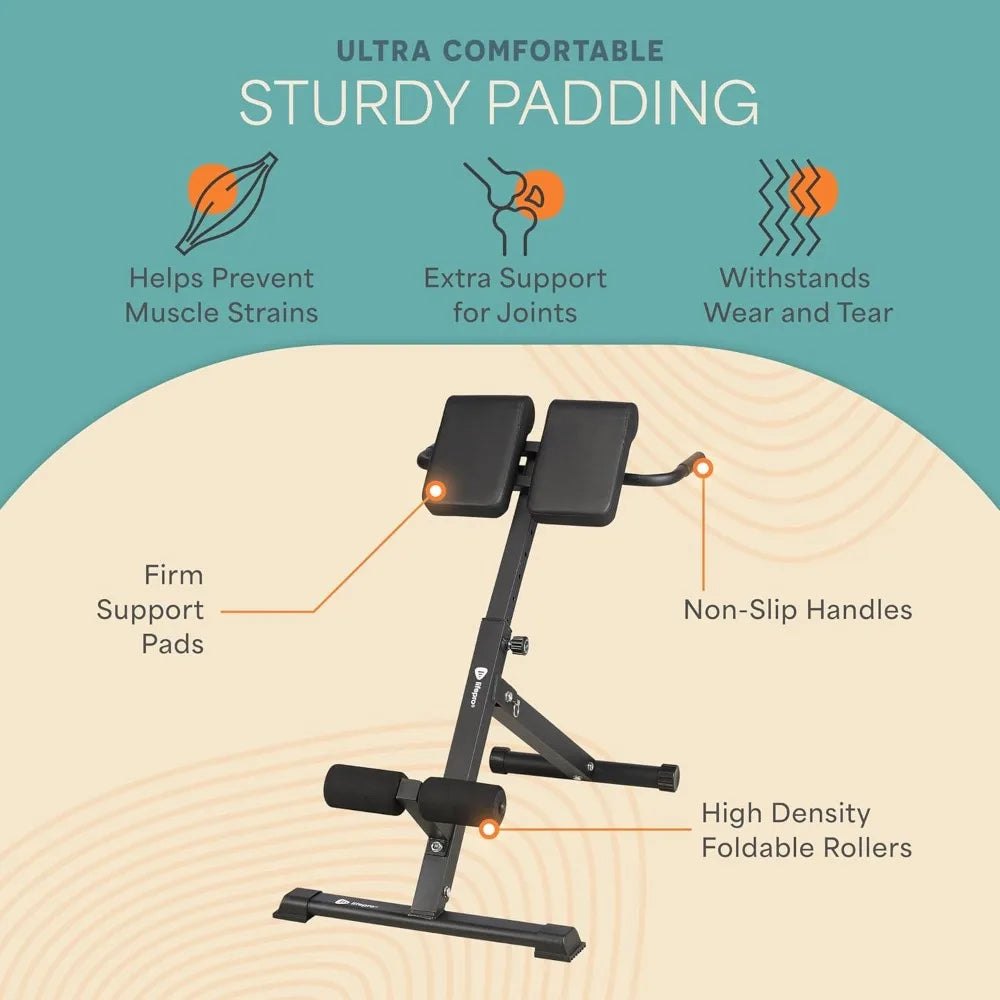 Lifepro SculptTrainer Roman Chair – Hyperextension Bench for Strength Training – Adjustable Back Extension Machine, Ab Bench & F