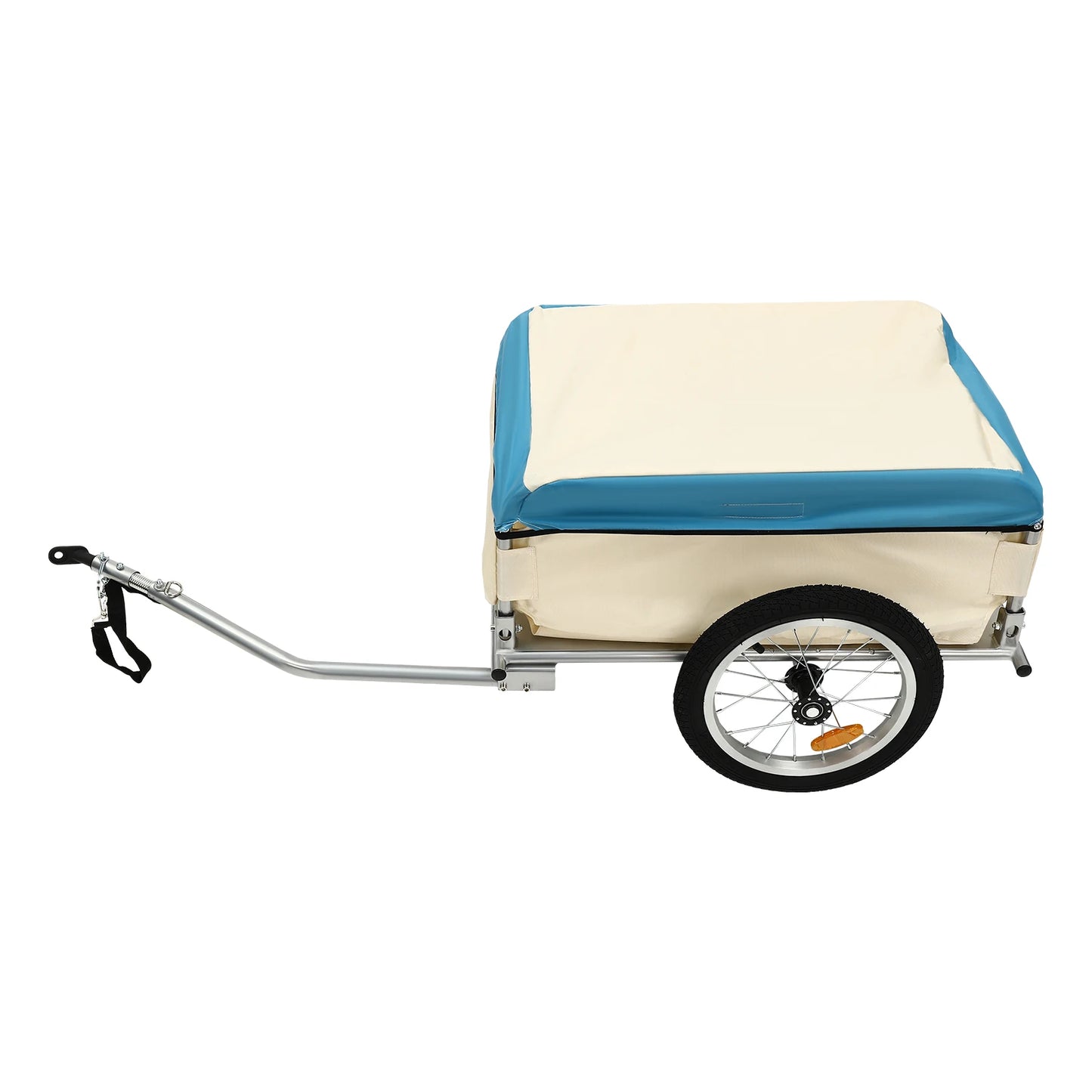 50kg/110lbs Bike Cargo Trailer Bicycle Wagon Cart with Waterproof Cover Fits 24"/26” Bike Wheel
