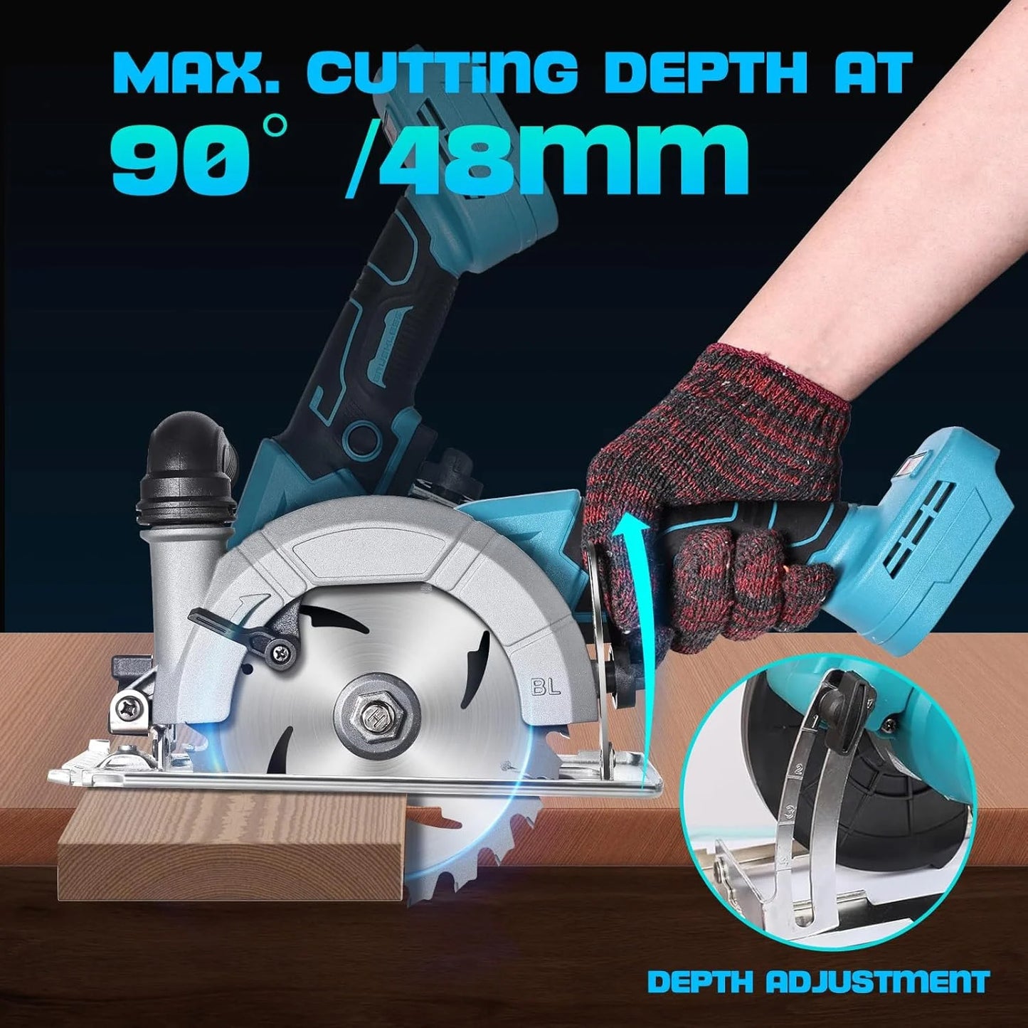 1100W 125mm Brushless Mini Electric Circular Saw Cordless Adjustbale Angle Woodworking Power Garden Tool For Makita 18vbattey