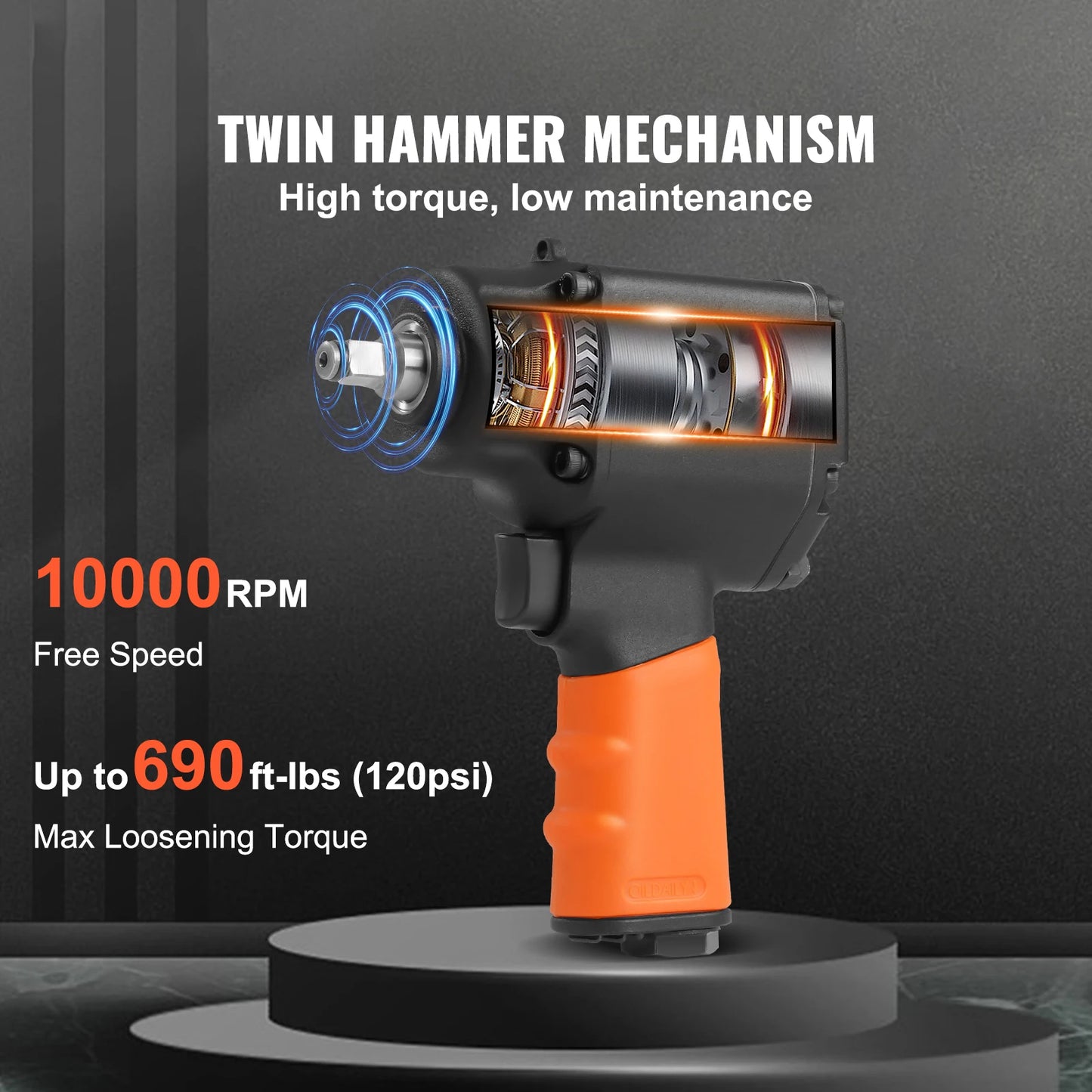 SucceBuy  Air Impact Wrench  3/8 Inch Square Drive 690ft lbs Pneumatic Impact Gun Tire Removal Tool Auto Repairs and Maintenance