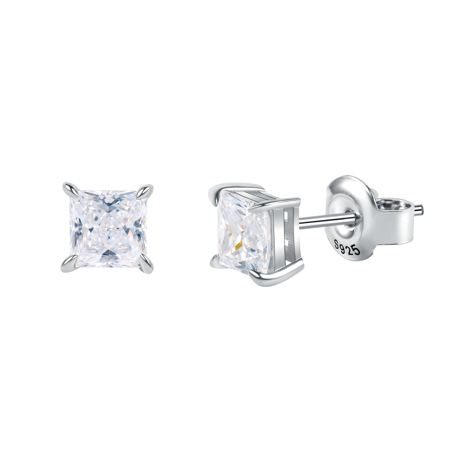 Gems Ballet Moissanite Studs 0.4to3ct D Color 925 Silver