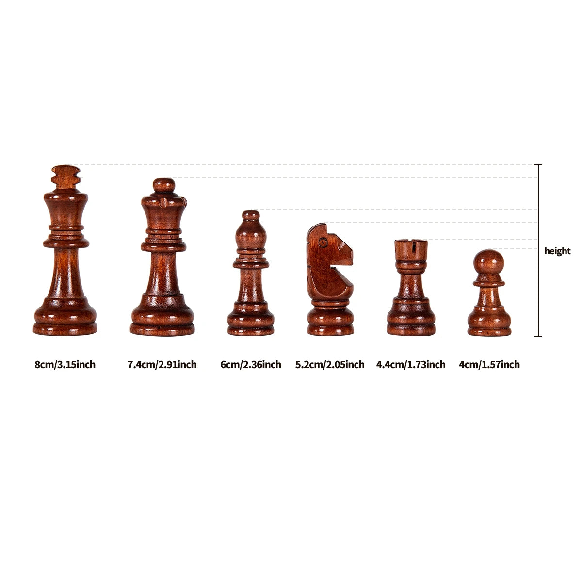 Chess Solid Wood Pieces High-grade Set Folding Board 39cm/15.35in Match With More Than 2 After Special Games