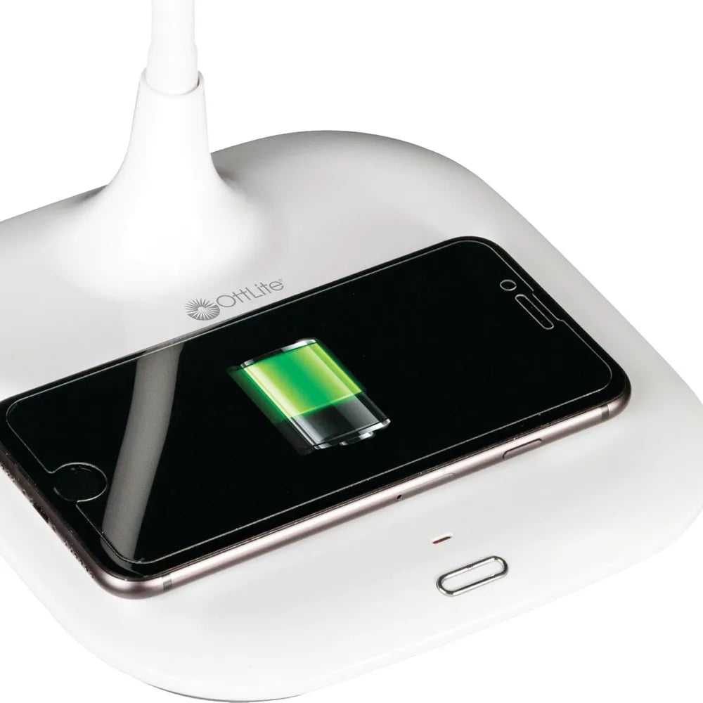 LED Desk Lamp with Wireless Charging - Designed to Reduce Eyestrain - Adjustable Flexible Neck, 3 Color Modes & Touch