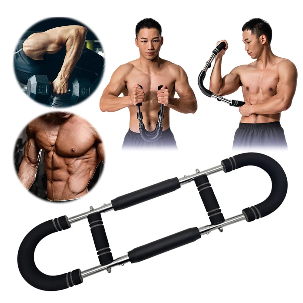 Adjustable Arm Trainer with Foam Handle Wrist Strength Exerciser U-Shaped Chest Expander for Indoor Outdoor Fitness Equipment