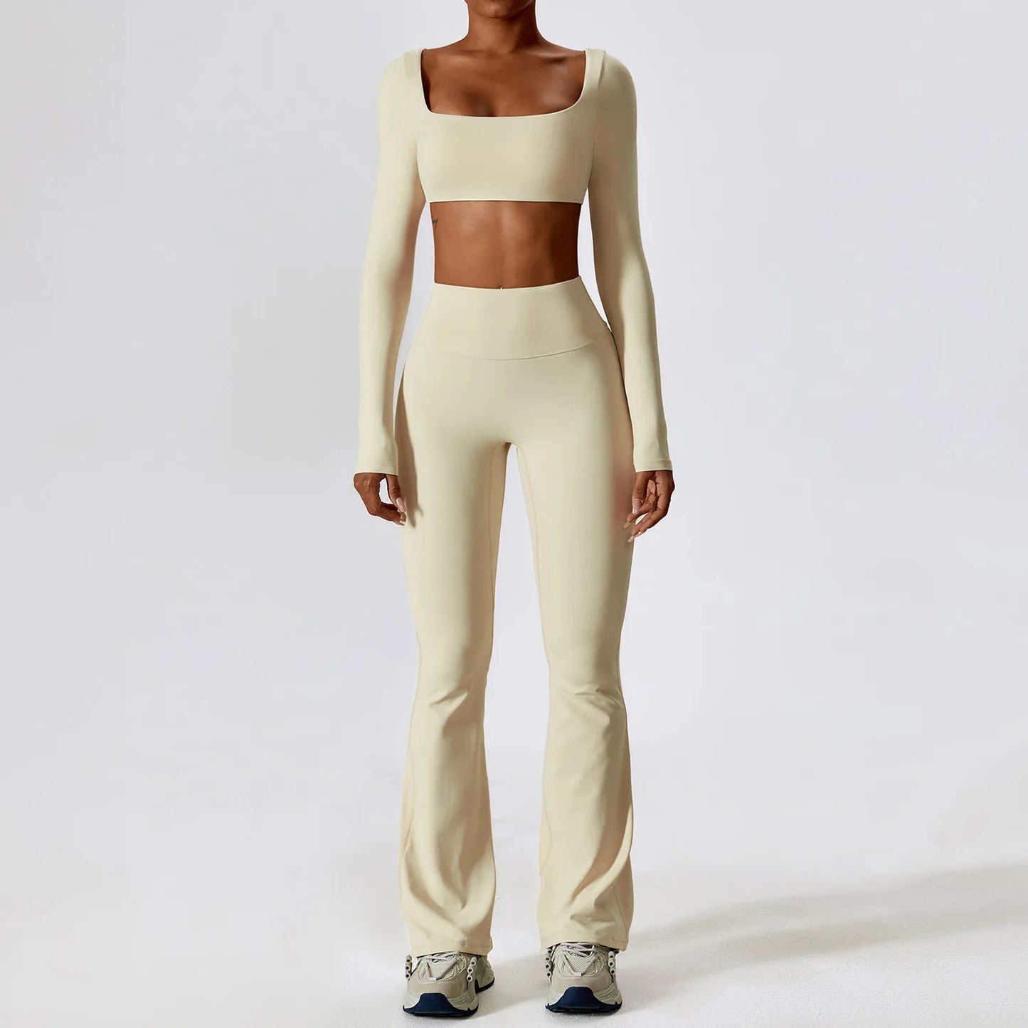 Naked Feeling Stretch Women Shockproof Workout Yoga Clothing Suit Running Quick Dry Tight Yoga Clothing Female Gym Workout Sets