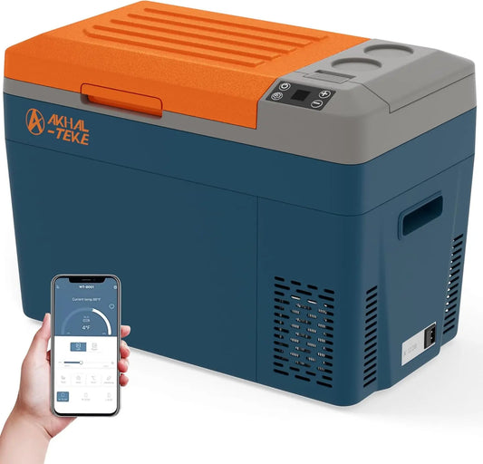 12 Volt Refrigerator, 32 Quart(30L) Portable Refrigerator Freezer(-7℉~50℉) APP Control Car Fridge Cooler with Compressor 12/24V