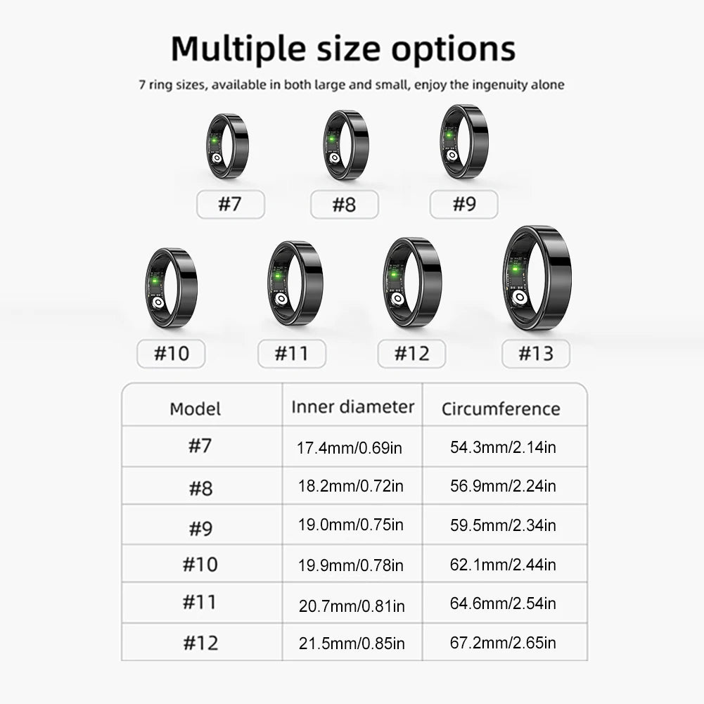 SR09 Smart Ring Health Tracker with Gesture Control Fitness Ring Heart Rate Blood Oxygen Monitor for Women Men for Android & iOS