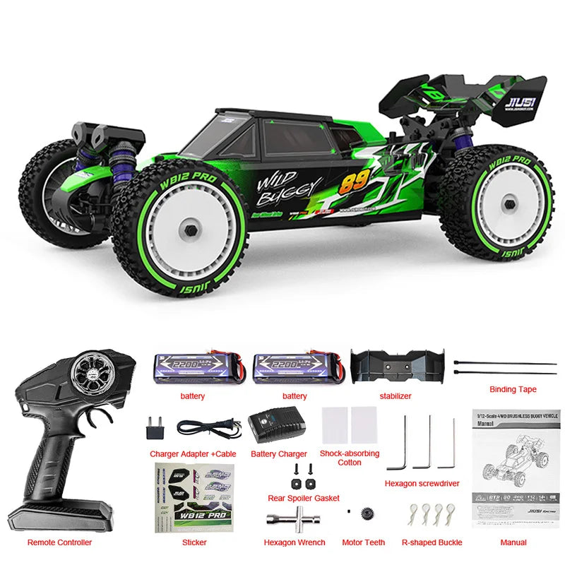 JIUSI WB12 PRO 1/12  RC Car 80KM/H 4WD Racing Car Brushless Remote Control Car Competitive Off-road 4WD RC Car Toys As Gift