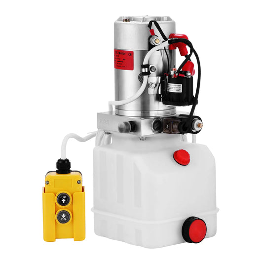 SucceBuy 12V/DC Hydraulic Pump Single Acting Solenoid Operation Supply Unit with Remote Controll 4L Hydraulic Power Unit for Car