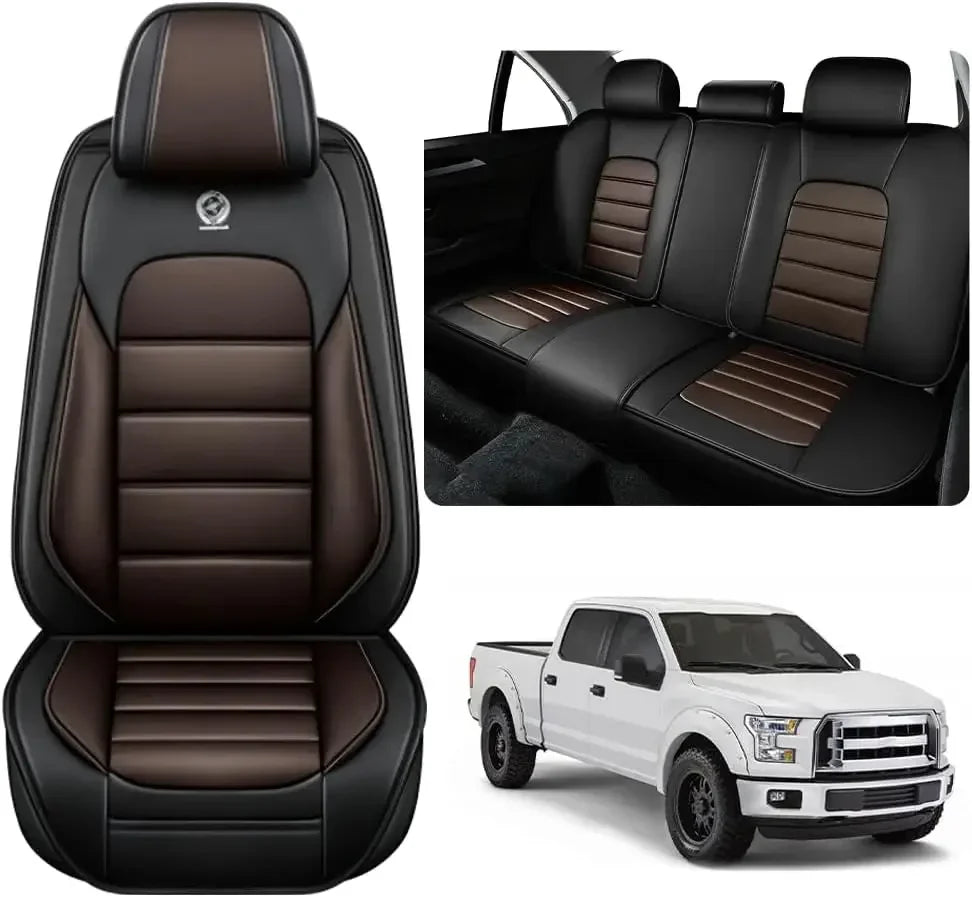 Seat Covers Fit for Toyota Tacoma 2006-2024, Waterproof Nappa Leather Full Coverage Truck Seat Cover, Muscle Sport Style Auto In