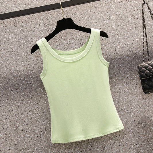 2025 Casual Cotton Comfortable Plus Size Tank Top Women Summer New Sleeveless Tops Wearing Outside Oversized Camisole