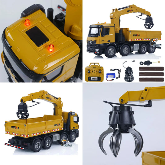 US Stock HUINA 1575 RC 1/14 Timber Grab Truck Dumper Model Toy 2.4G Radio 1200MAH Battery RC Model Toys Kids Birthday Gifts