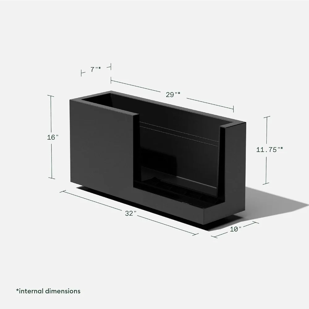 Series Long Box Planter - Large Rectangular Planter for Indoor or Outdoor Patio/Porch | Durable All-Weather