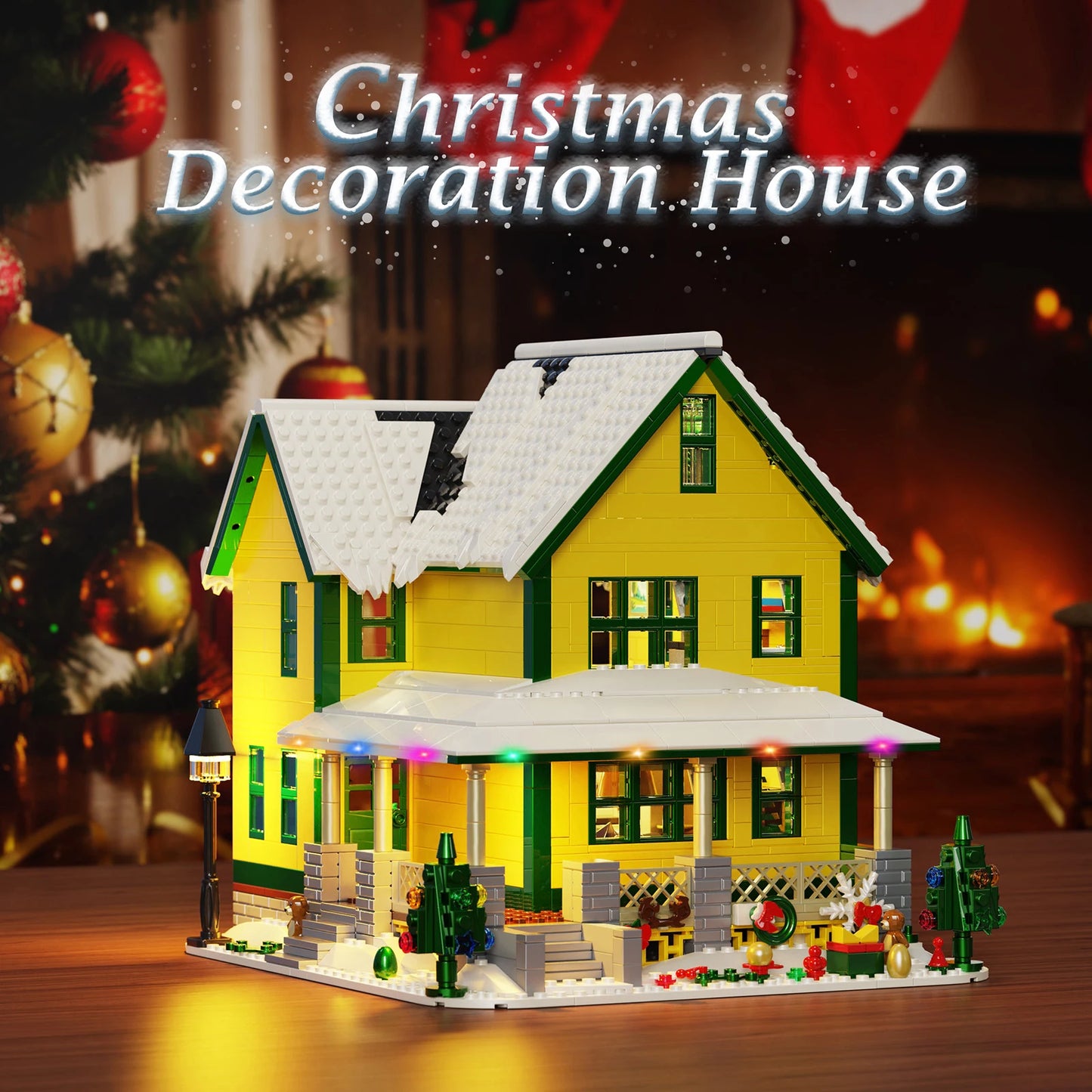 Christmas Story House Building Bricks Set with Light,Christmas Village House Blocks Toys Gifts Friends and Kids (1367 PCS)