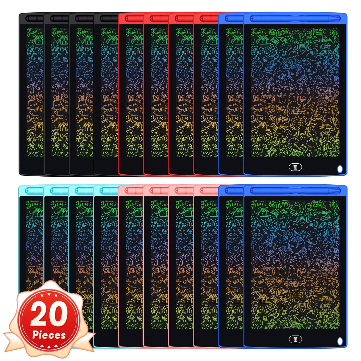 8.5 Inch LCD Children's Writing Board 10pcs of Reusable Magic Drawing Board with Stylus Eco-Friendly Erasable Doodle Board Gifts