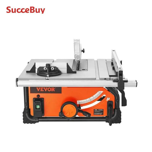 SucceBuy Table Saw for Jobsite 10inch 15-Amp 25-in Max Rip Capacity 40T Blade Portable Compact DIY Woodworking Furniture Making