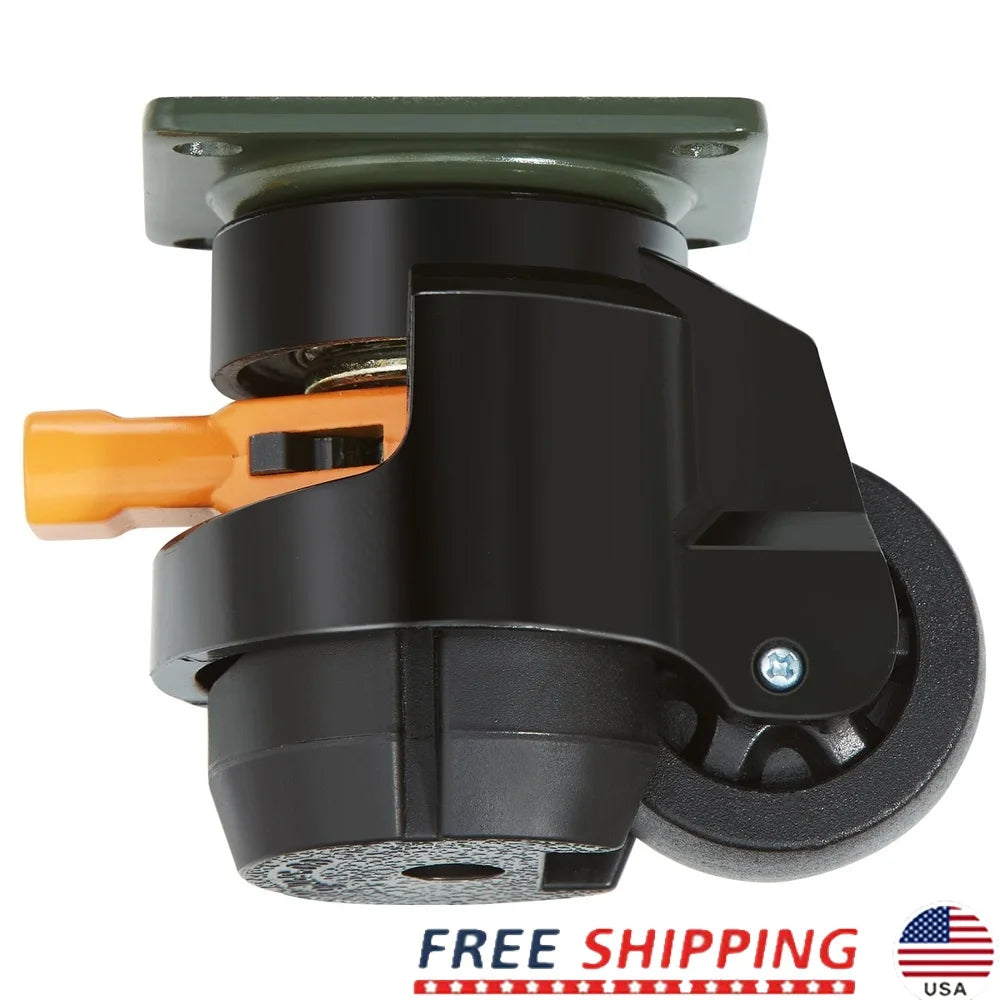 Adjustable Leveling Casters Set of 4 Heavy Duty 360 Degree Swivel Wheels Tables Furniture Carts Up to 1100 lbs