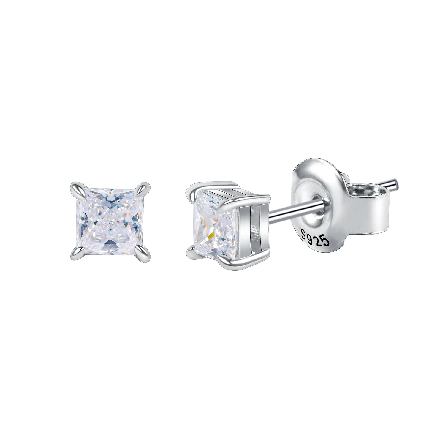 Gems Ballet Moissanite Studs 0.4to3ct D Color 925 Silver