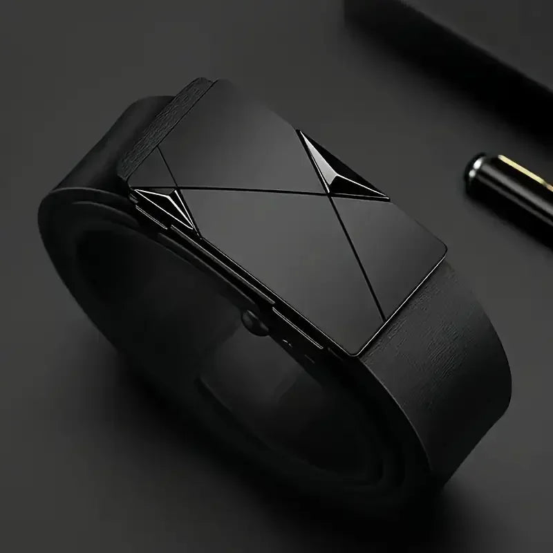 Stylish PU Leather Belt Automatic Buckle For Everyday Wear