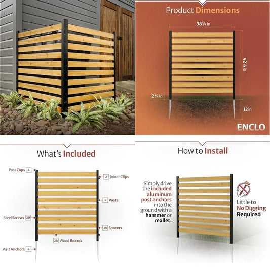 Charleston Cedar Privacy Screen No Dig Enclo 42in H 38in W