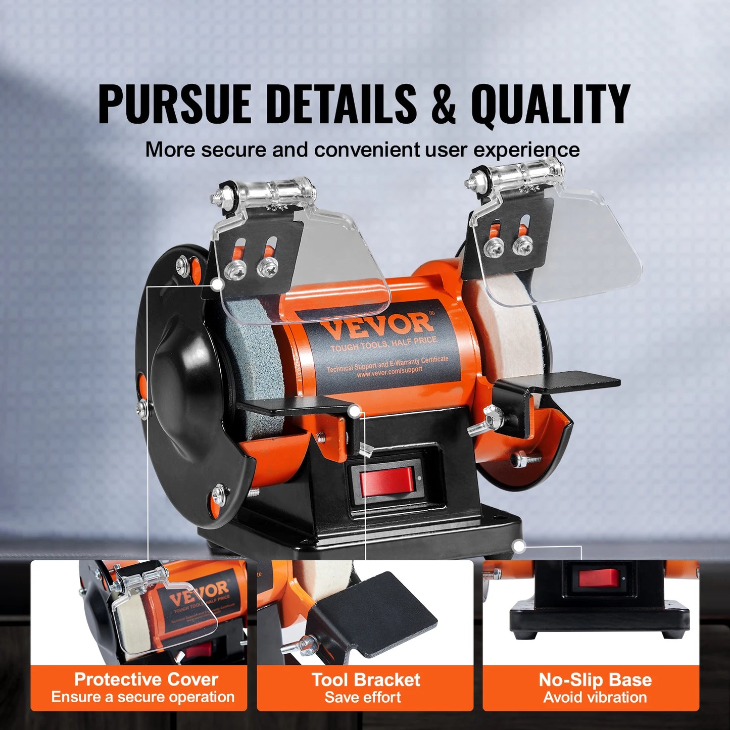 SucceBuy 3in Jewelry Polisher Buffer Brushless Adjustable Speed Mini Multi-purpose Bench Grinder Polishing Machine for Gemstones