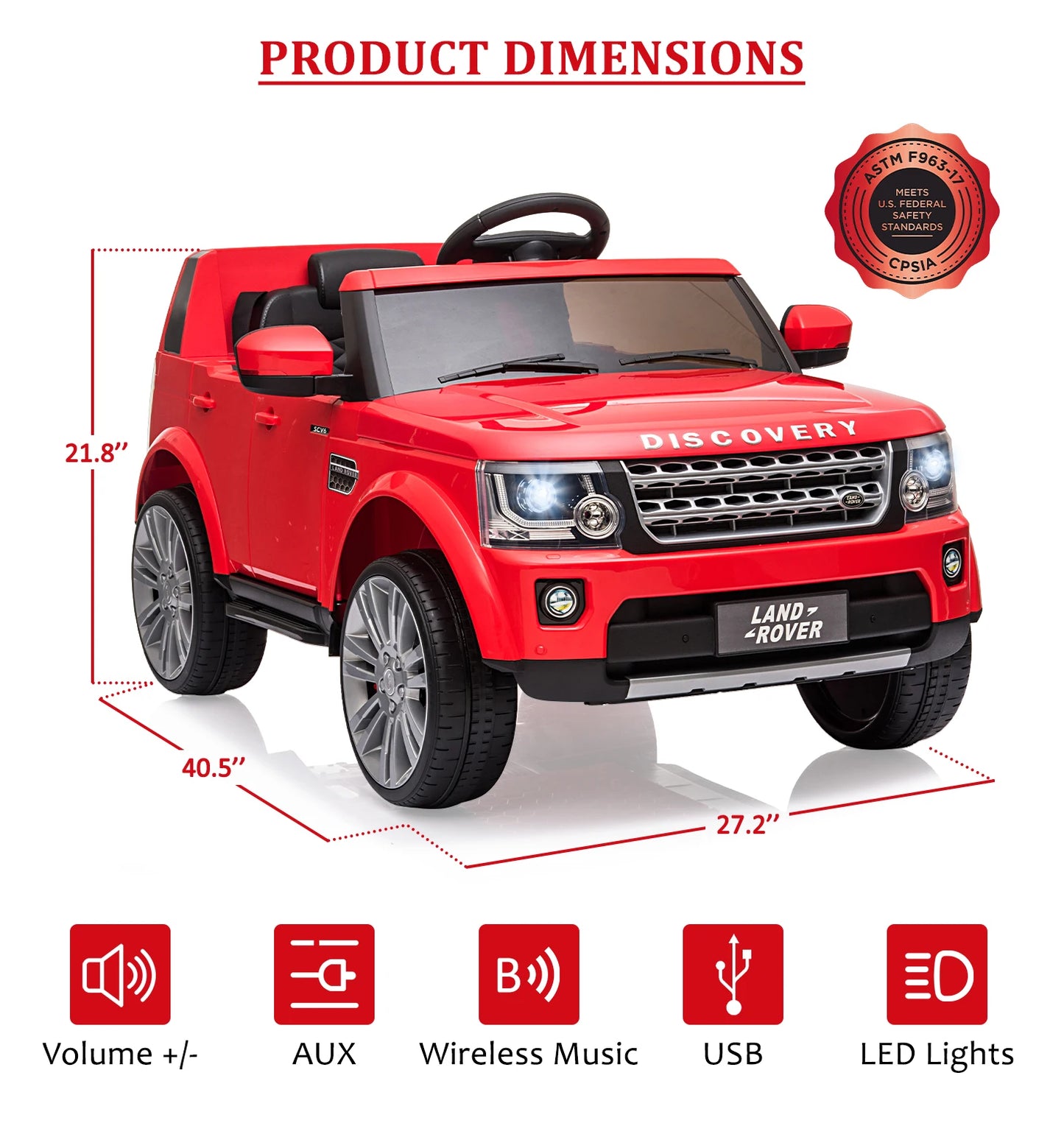 12V 4.5 MPH Ride on Toys for toddlers 3-8 Kids Electric Car with Parent Remote Control Music Player MP3 LED Lights