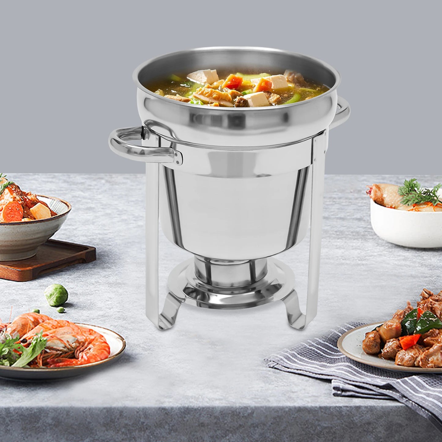 7L Stainless Steel Soup Warmer Pot With Lid For Camping