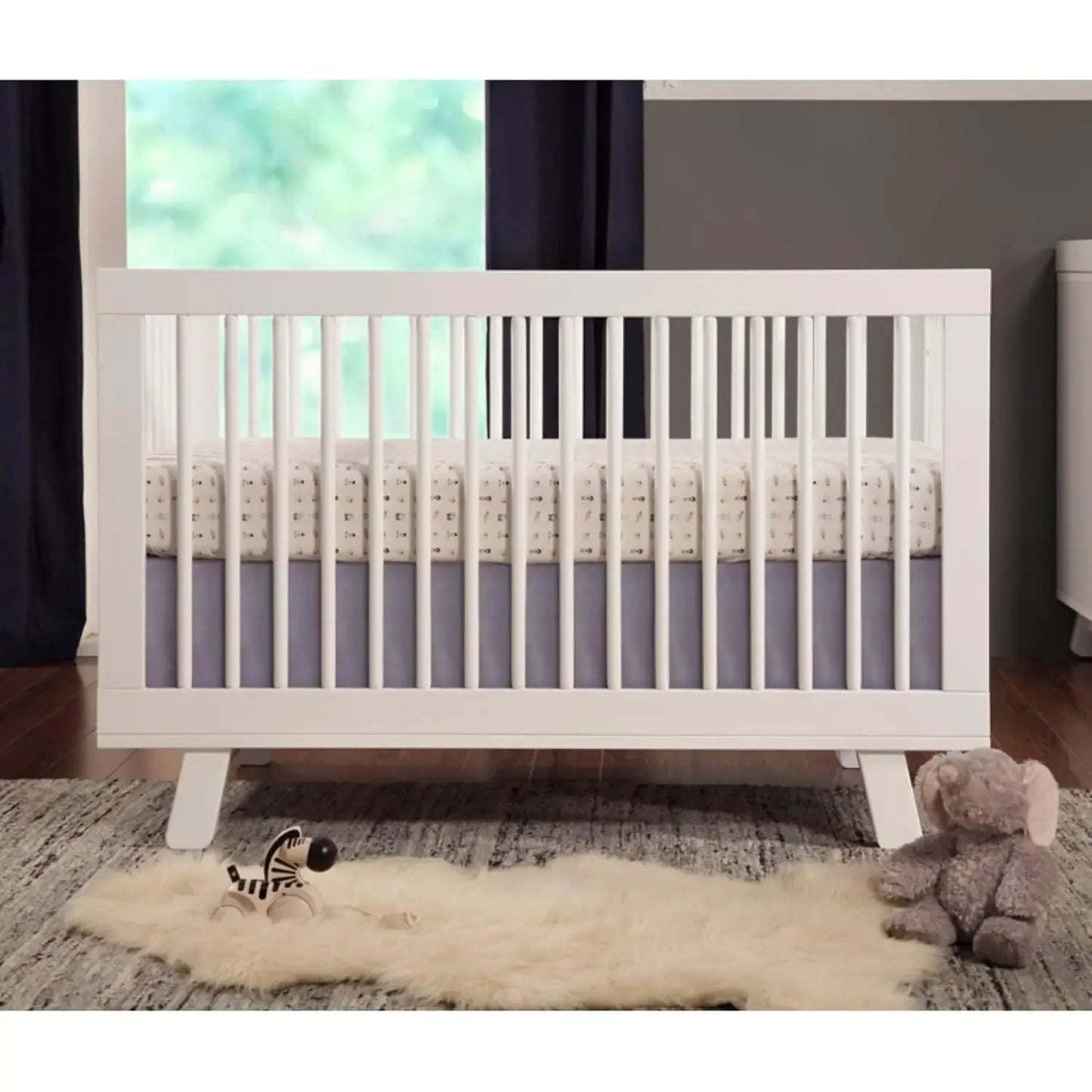 Babyletto Hudson 3-In-1 GREENGUARD Certified Convertible To Toddler And Sofa Bed 4 Adjustable Heights Wooden Baby Crib - Natural