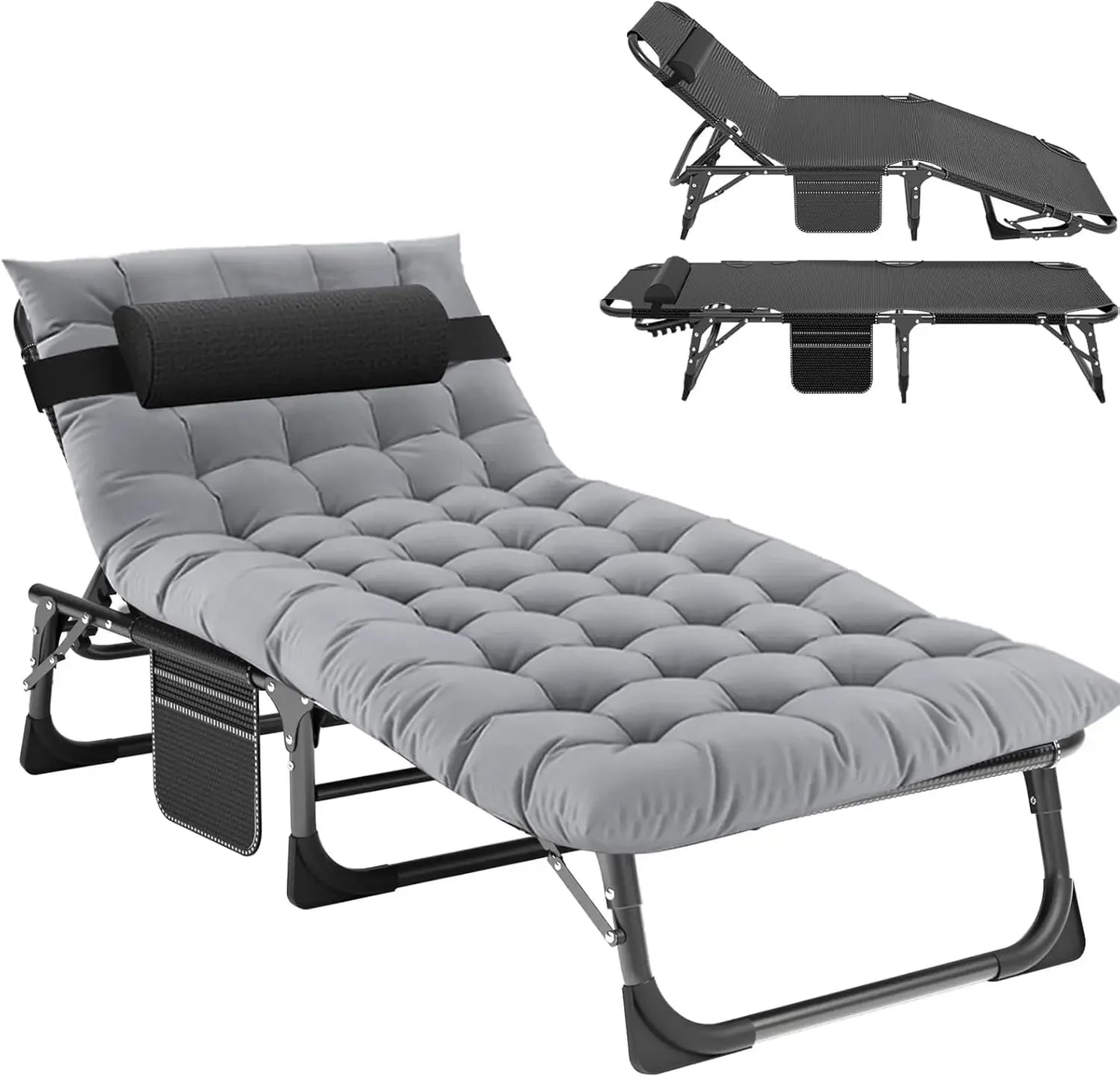 Folding Bed with Mattress, Cot Size Foldable Guest Beds, Hideaway Cot for Adults, Portable Fold up Bed with Adjustable Positions