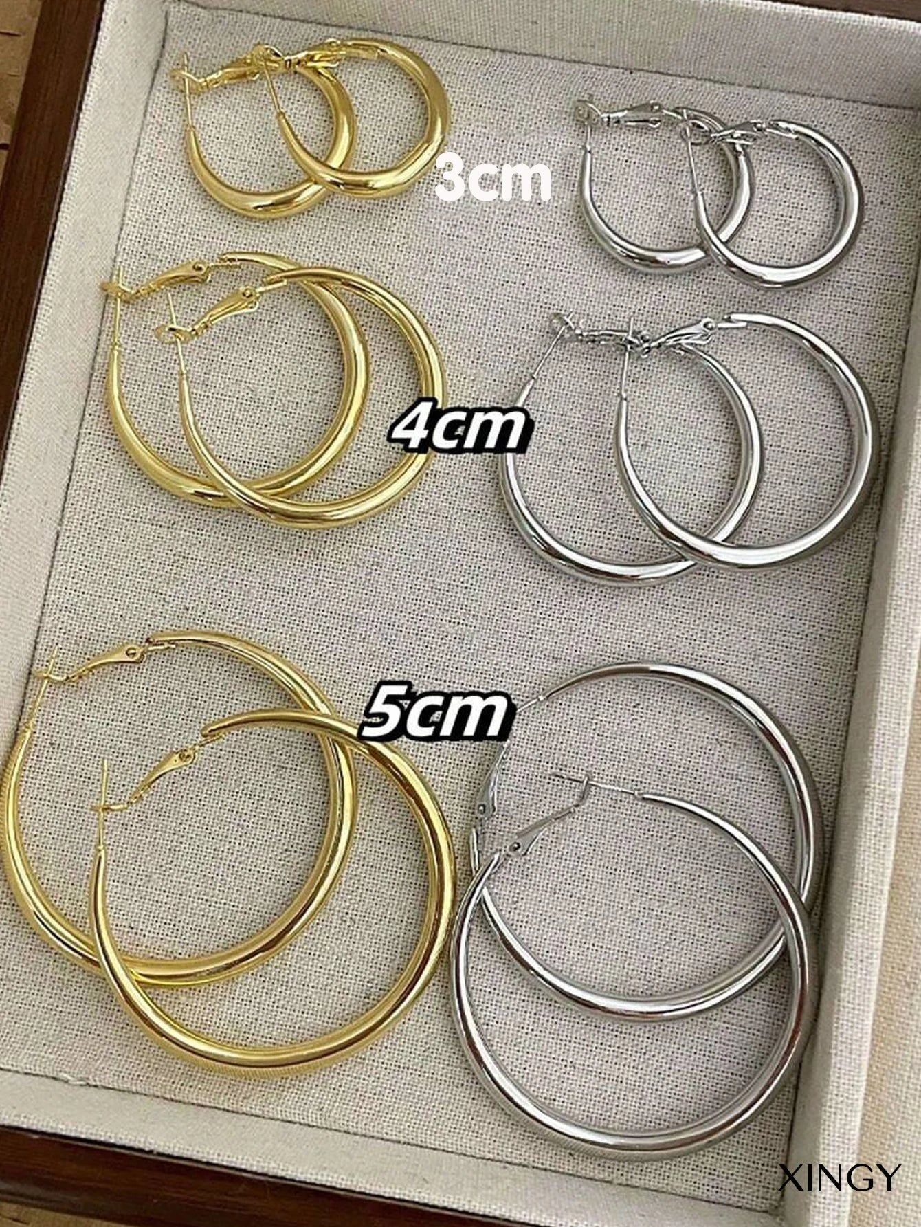 Silvery Hoop Earrings For Women, Minimalist Style Fashion Stud Earrings, Trendy Luxury Jewelry