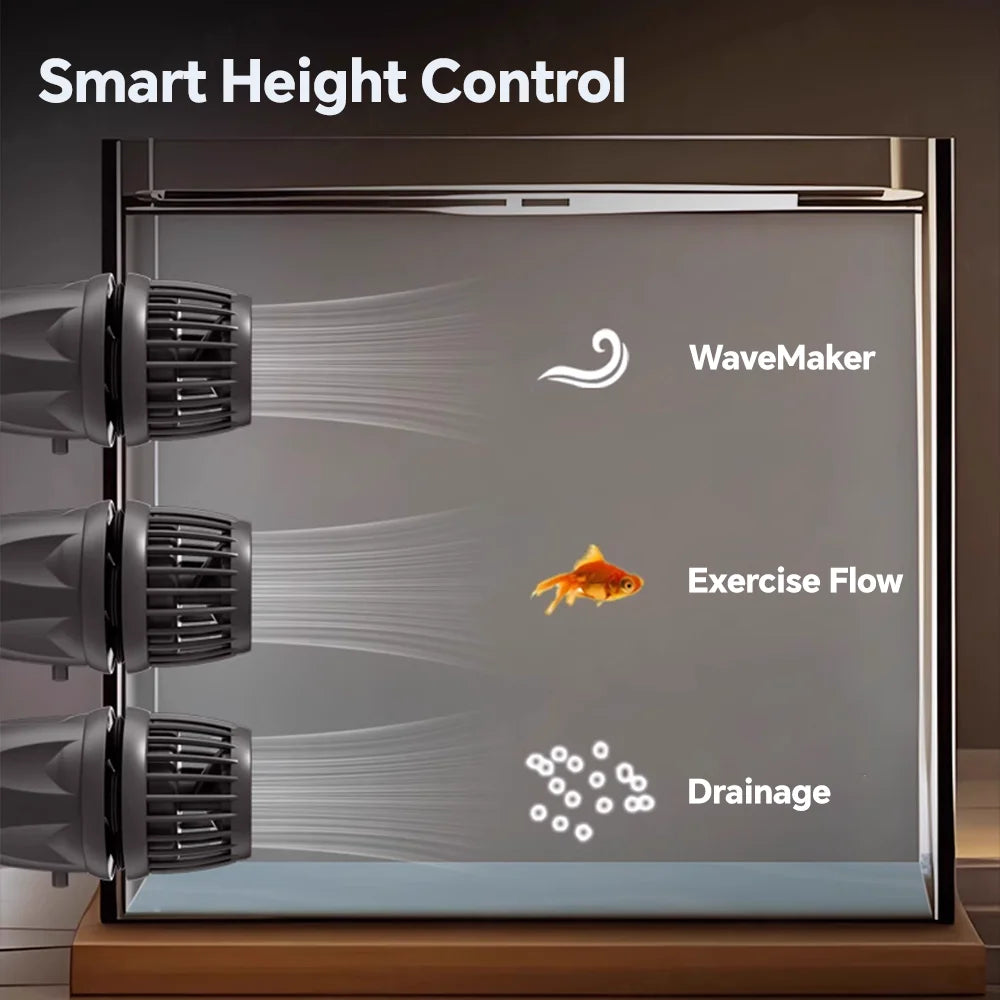 Jebao Jecod New Smart Bluetooth App Control Cordless Freshwater Saltwater Fish Tank DMP-10/20/30/40 Aquarium Wavemaker Pump