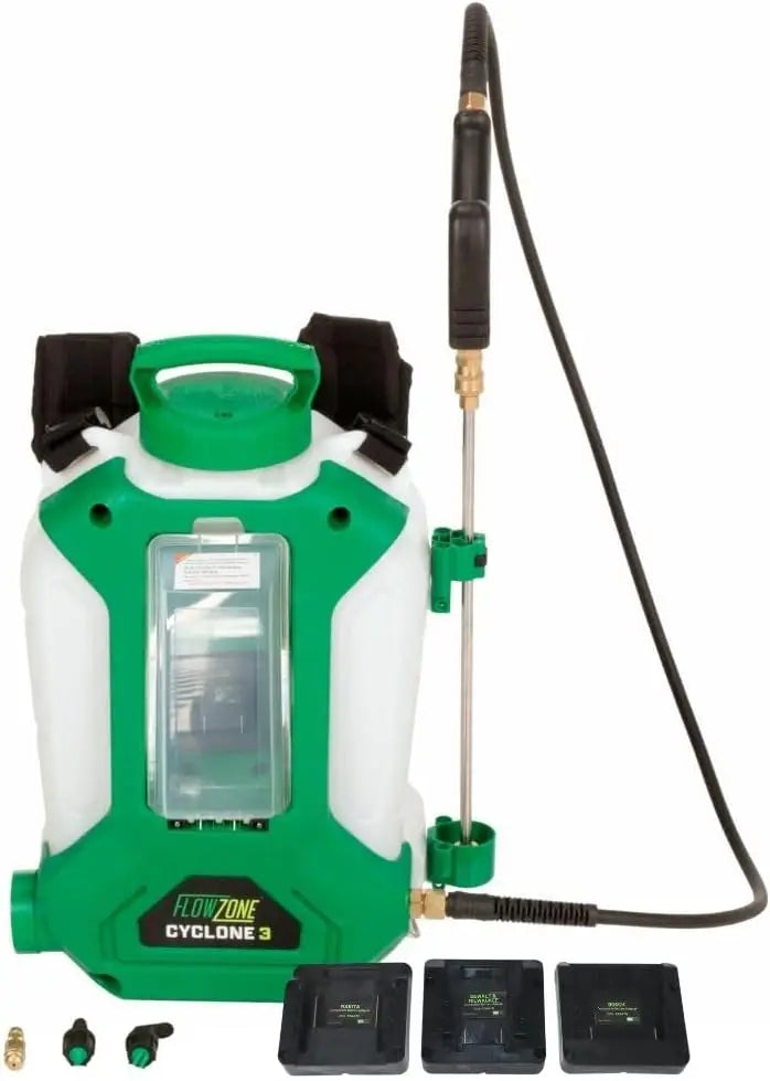 3 Battery Powered Backpack Sprayer - Variable-Pressure 5-Position Electric Lawn & Garden Sprayer - 4 Gallon