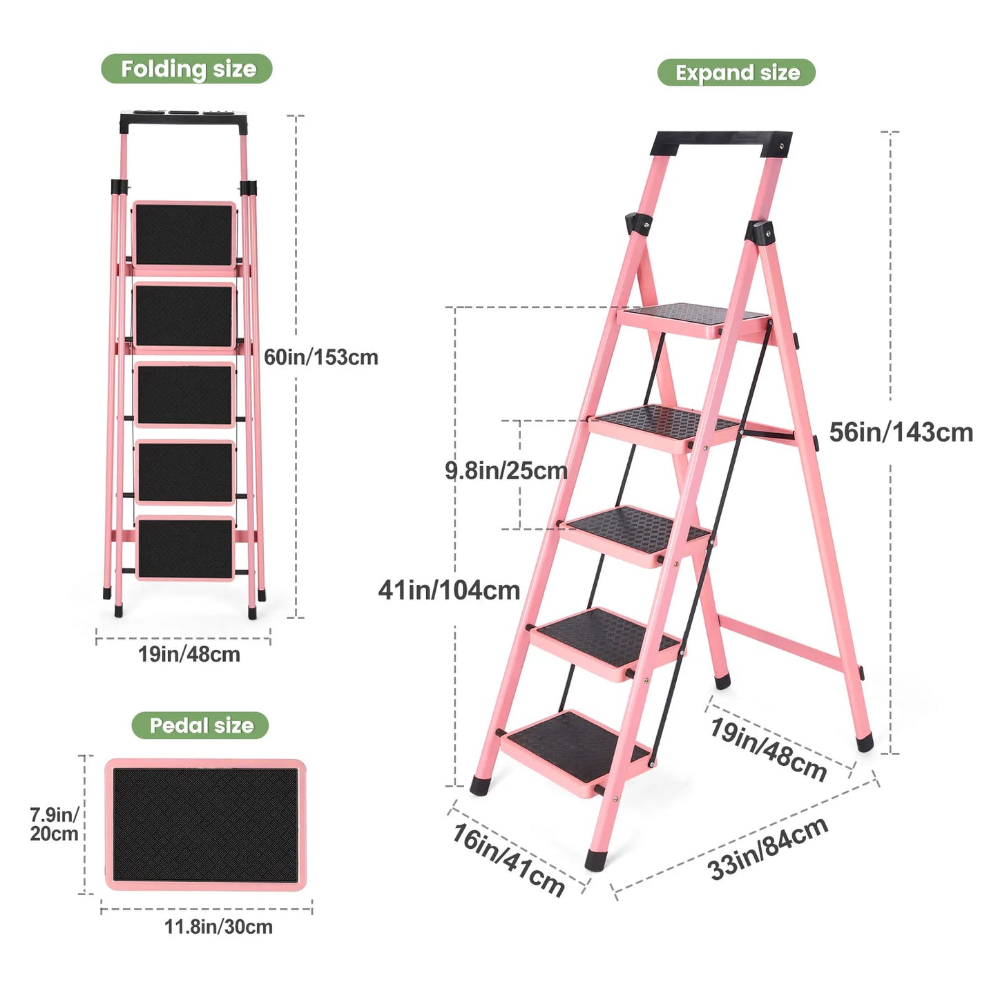 Multifunctional Kitchen Step Stool Safety Folding Ladders Carbon Steel Thickened Indoor Herringbone Stair Telescopic Ladder