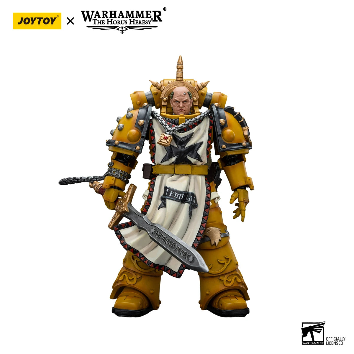 JOYTOY Warhammer 40K 1/18 Action Figure Imperial Fists Sigismund, First Captain of the Imperial Fists Anime figures Toys Model