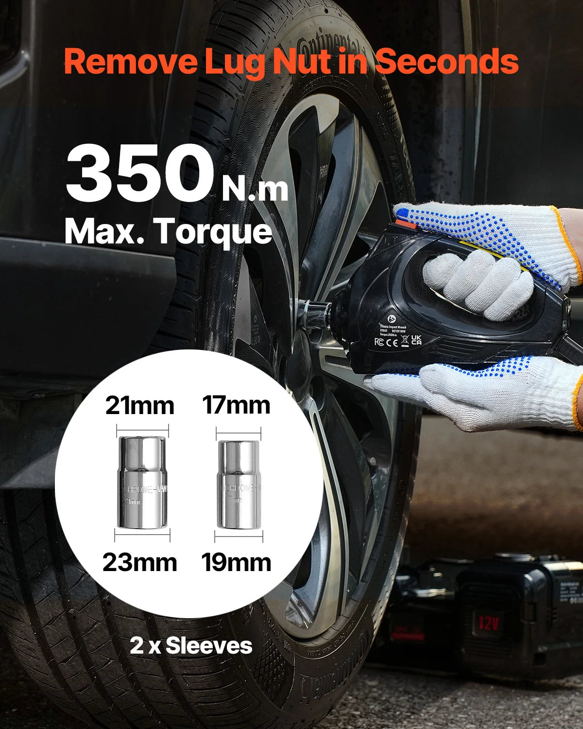 SucceBuy Electric Car Jack 12V 5T Electric Scissor Jack with Built-In Inflator Electric Impact Wrench LED Light for Sedan SUV