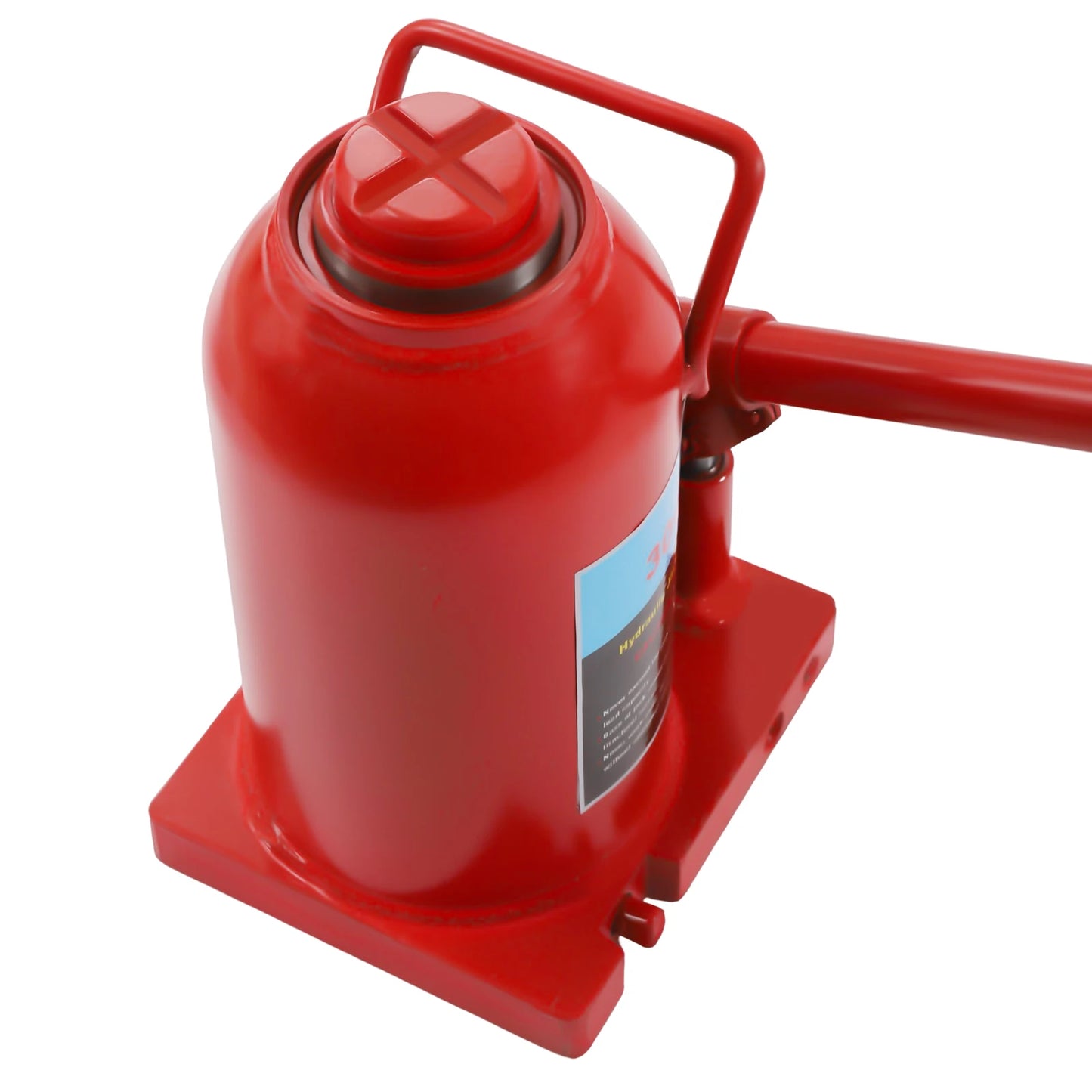 30/50 Ton Hydraulic Welded Bottle Jack Heavy Duty Stubby Low Profile with 3 Levers for Auto Truck Repair and House Lifts, Red