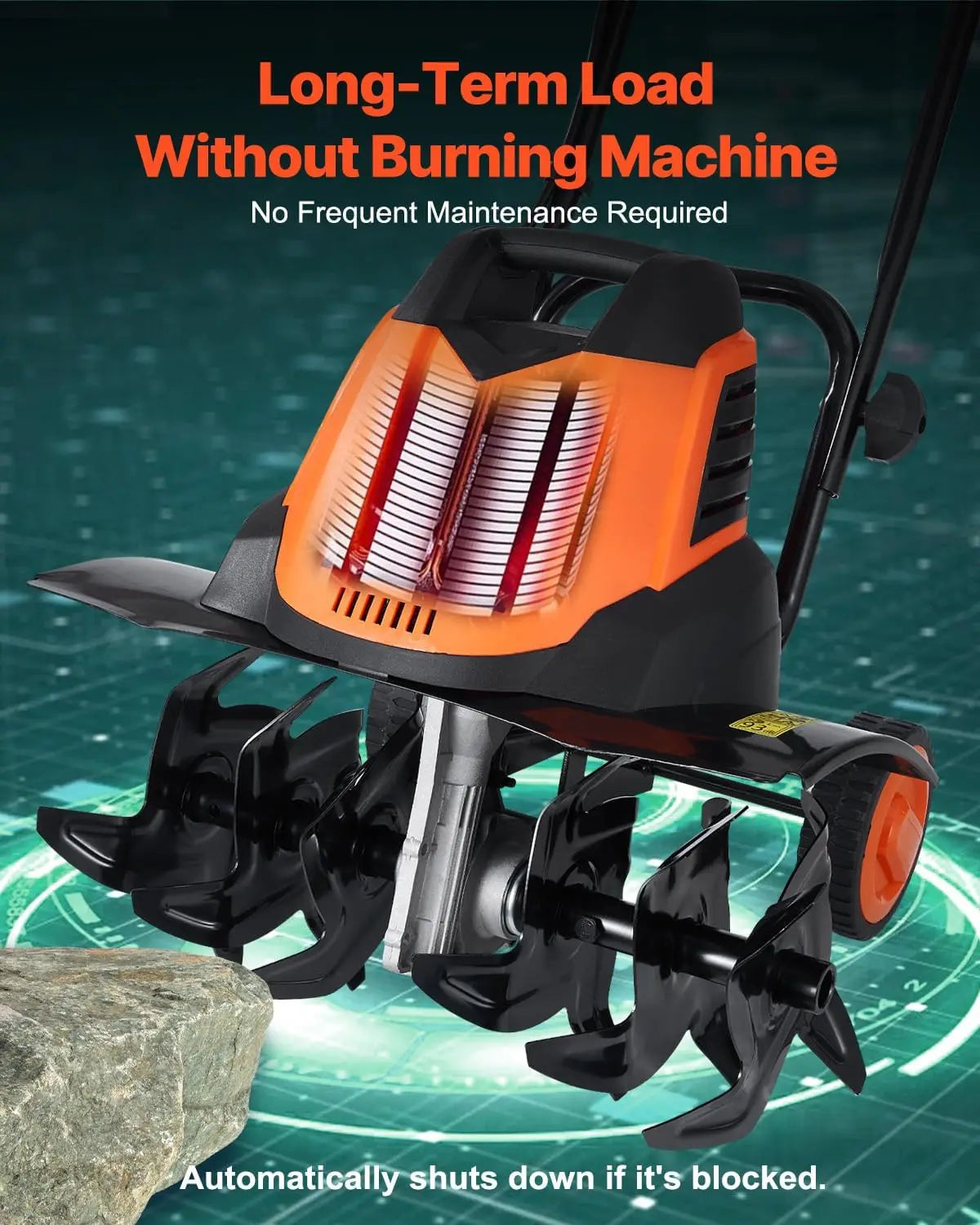 12 Amp Electric Tiller, 18" Tilling Width 3.94" Tilling Depth Corded Electric Tiller/Cultivator, Steel Mn Tines